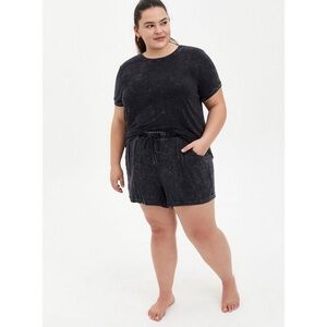 Torrid Gray/Black Super Soft Drawstring Lounge Short
